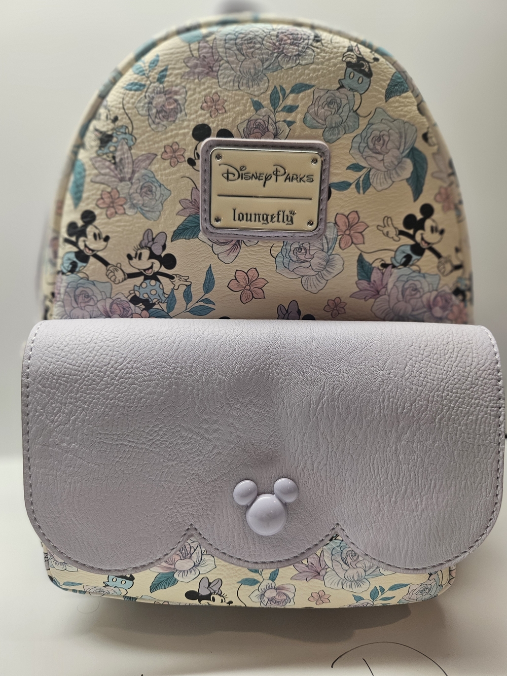 Loungefly Lavender Floral Minnie Mini Backpack